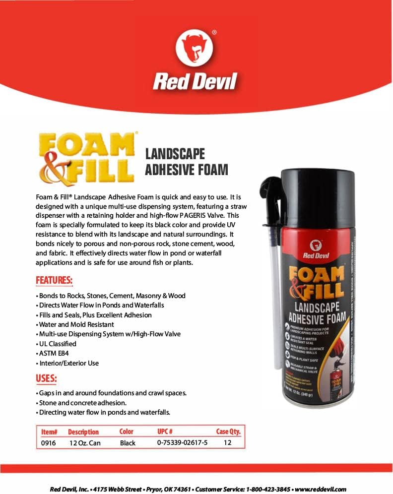 Red Devil رغوة لاصقة للمناظر الطبيعية 0916، 12 أونصة، أسود - Image 4